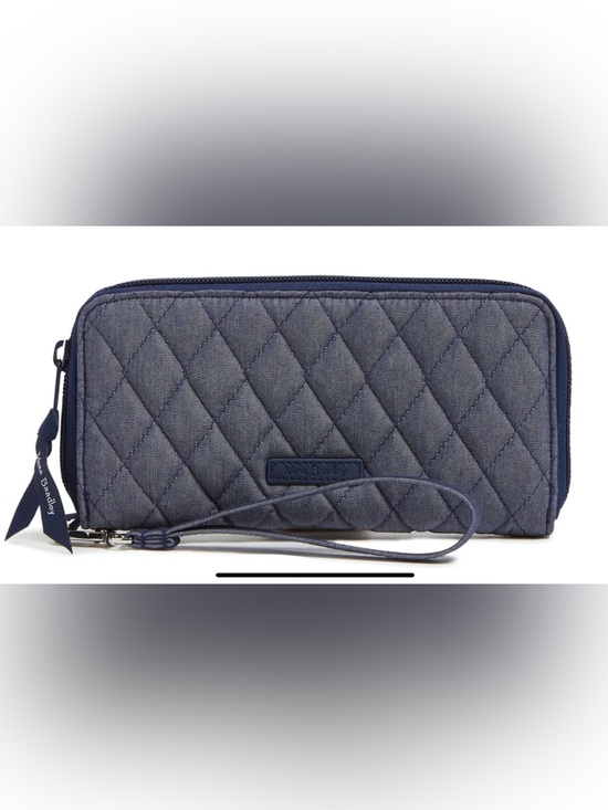 Vera Bradley Handbags - Vera Bradley Denim RFID Accordion Wristlet Wallet in Moonlight Navy NWT